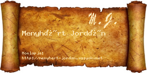 Menyhért Jordán névjegykártya